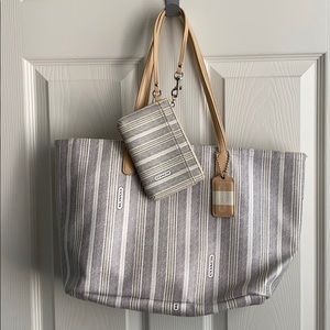 Coach tote and matching wristlet